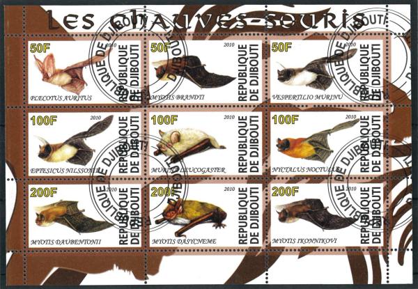 Fledermaus-Briefmarkenset Dschibuit